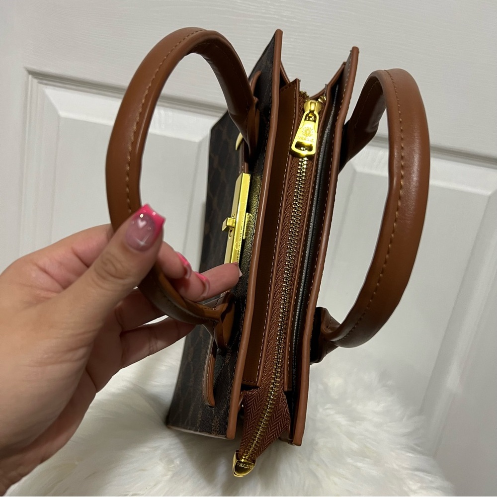 💗 Brown Patterned Handbag - Picture 7 of 12